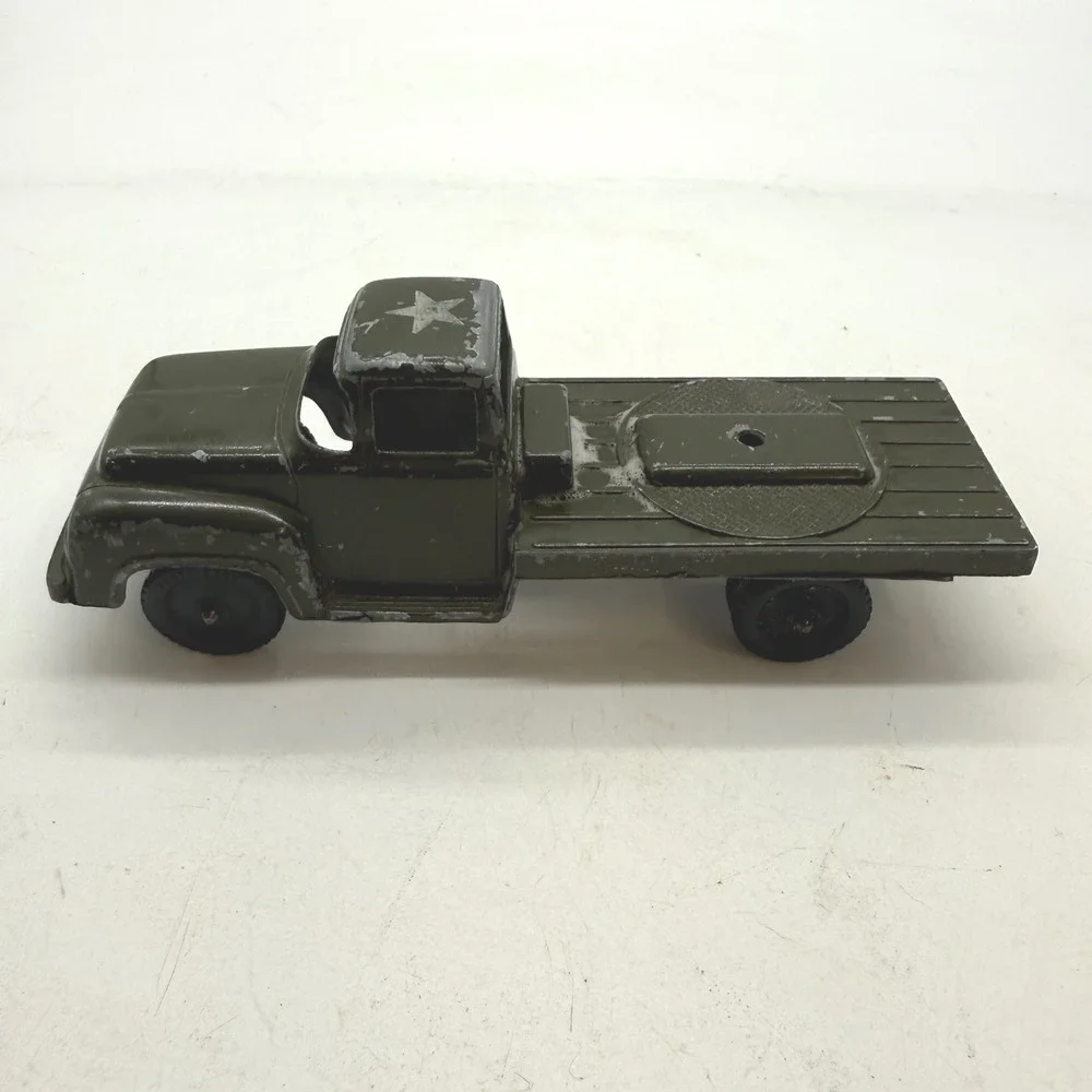 Vtg Tootsietoy Military 1954 Ford Flatbed Truck Diecast Olive Green Chicago USA